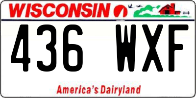 WI license plate 436WXF