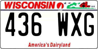 WI license plate 436WXG