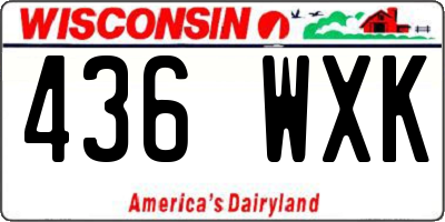 WI license plate 436WXK