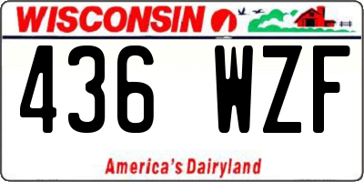 WI license plate 436WZF
