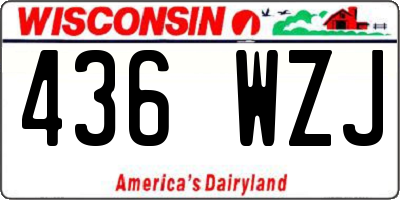 WI license plate 436WZJ