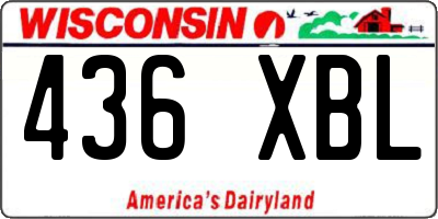 WI license plate 436XBL