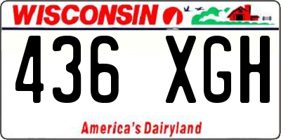 WI license plate 436XGH