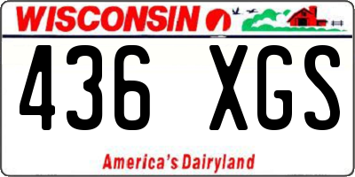 WI license plate 436XGS
