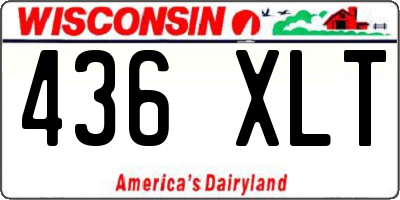 WI license plate 436XLT
