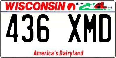 WI license plate 436XMD