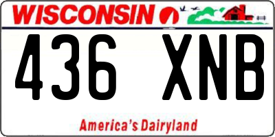 WI license plate 436XNB
