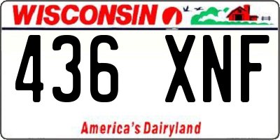 WI license plate 436XNF