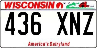 WI license plate 436XNZ