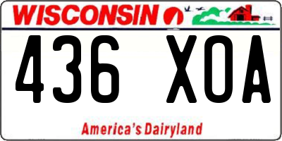WI license plate 436XOA