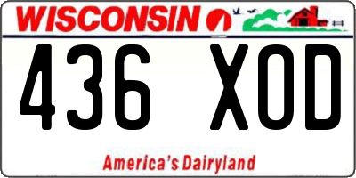 WI license plate 436XOD