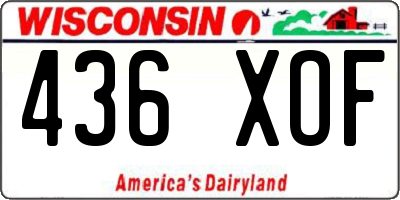 WI license plate 436XOF