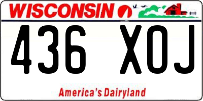 WI license plate 436XOJ