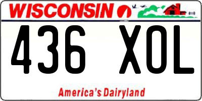 WI license plate 436XOL