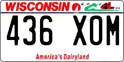 WI license plate 436XOM