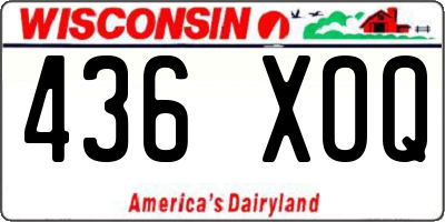 WI license plate 436XOQ