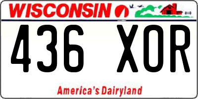 WI license plate 436XOR
