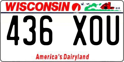WI license plate 436XOU