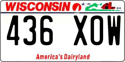 WI license plate 436XOW