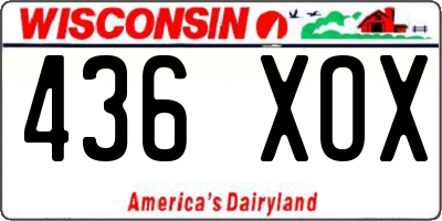 WI license plate 436XOX