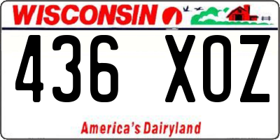 WI license plate 436XOZ