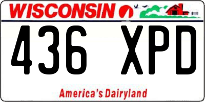 WI license plate 436XPD