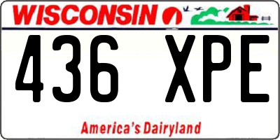 WI license plate 436XPE