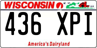 WI license plate 436XPI