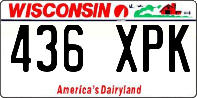 WI license plate 436XPK