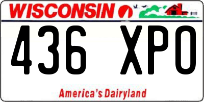 WI license plate 436XPO