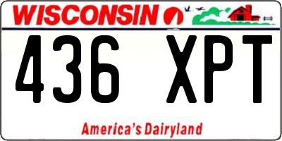 WI license plate 436XPT