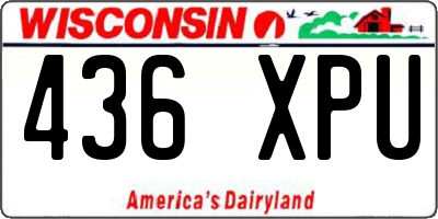 WI license plate 436XPU