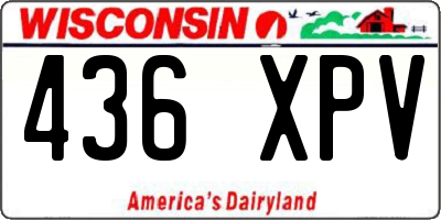 WI license plate 436XPV