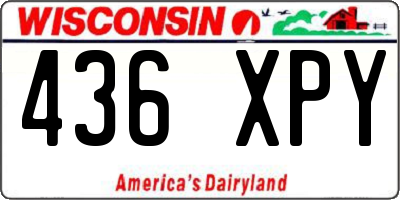 WI license plate 436XPY