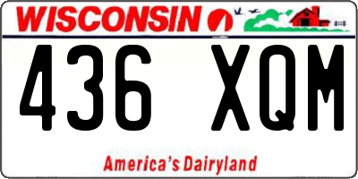 WI license plate 436XQM
