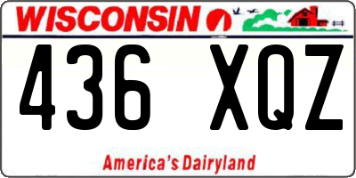 WI license plate 436XQZ