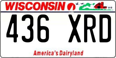 WI license plate 436XRD