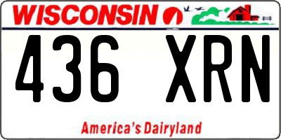 WI license plate 436XRN