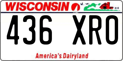 WI license plate 436XRO