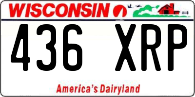WI license plate 436XRP