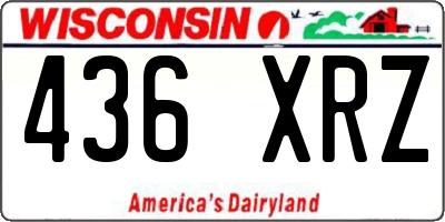 WI license plate 436XRZ