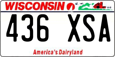 WI license plate 436XSA