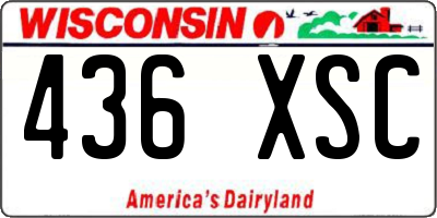 WI license plate 436XSC