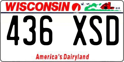 WI license plate 436XSD