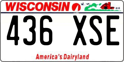 WI license plate 436XSE