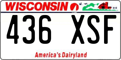 WI license plate 436XSF