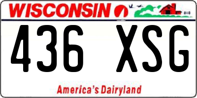 WI license plate 436XSG