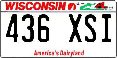 WI license plate 436XSI