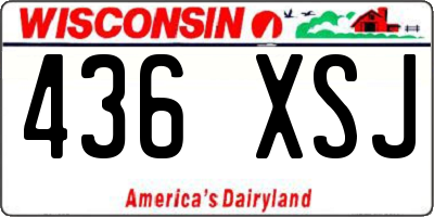 WI license plate 436XSJ
