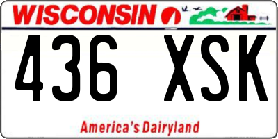 WI license plate 436XSK